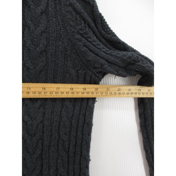 Eddie Bauer Sweater Large Wool Blend Fisherman Turtleneck Cable Y2K - Picture 5 of 11